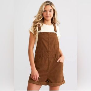 Buckle Corduroy Overall Short